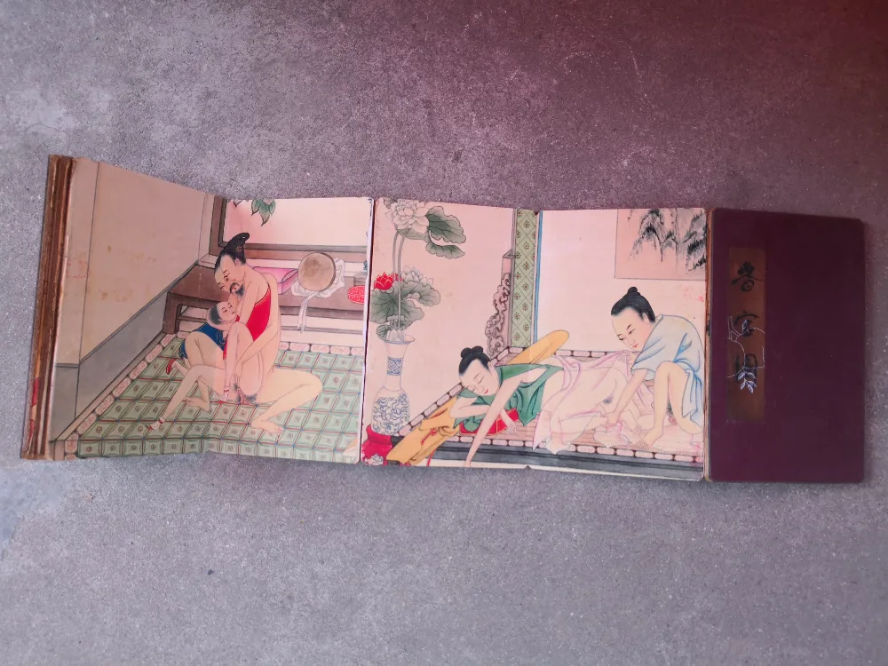 

Antique collecting The ancient painting painting collection of folding erotic figure painting spring