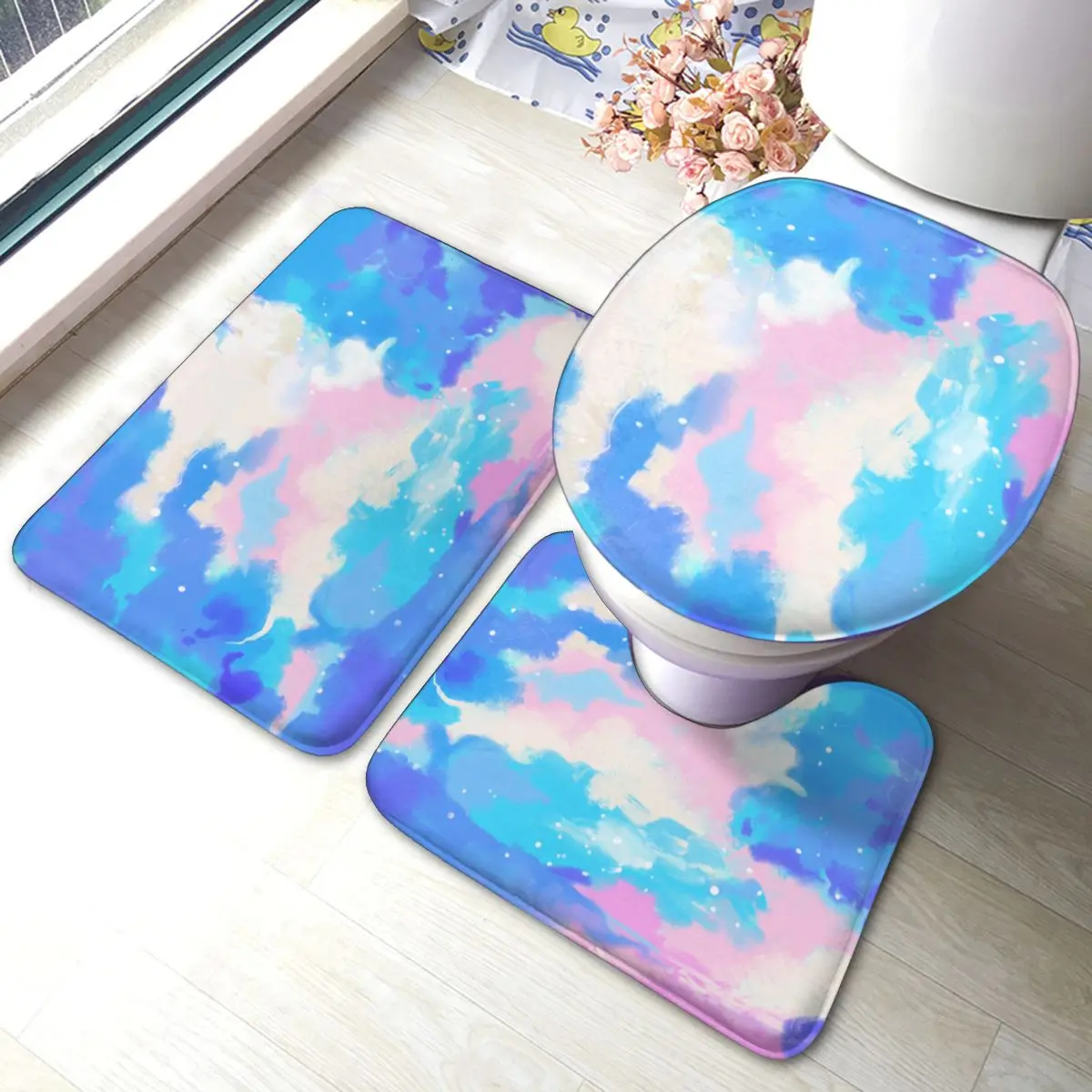 

3 шт., винтажный коврик для ванной из полиэстера