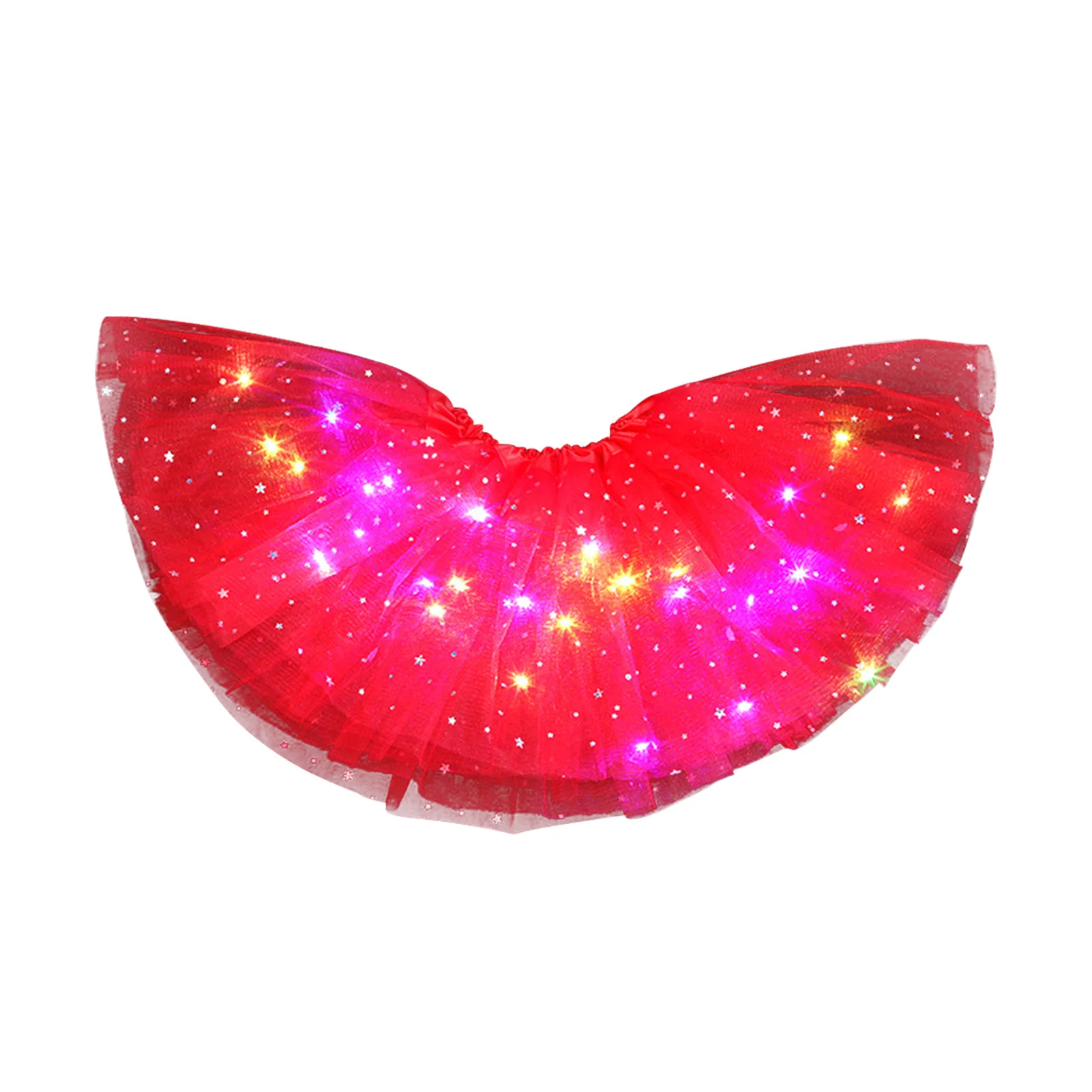 

2pcs Girls Underskirt Dancing Tutu Skirt Fluffy LED Light Up Cosplay Ballet Multilayer Tulle 2-7T Glowing Princess Petticoat