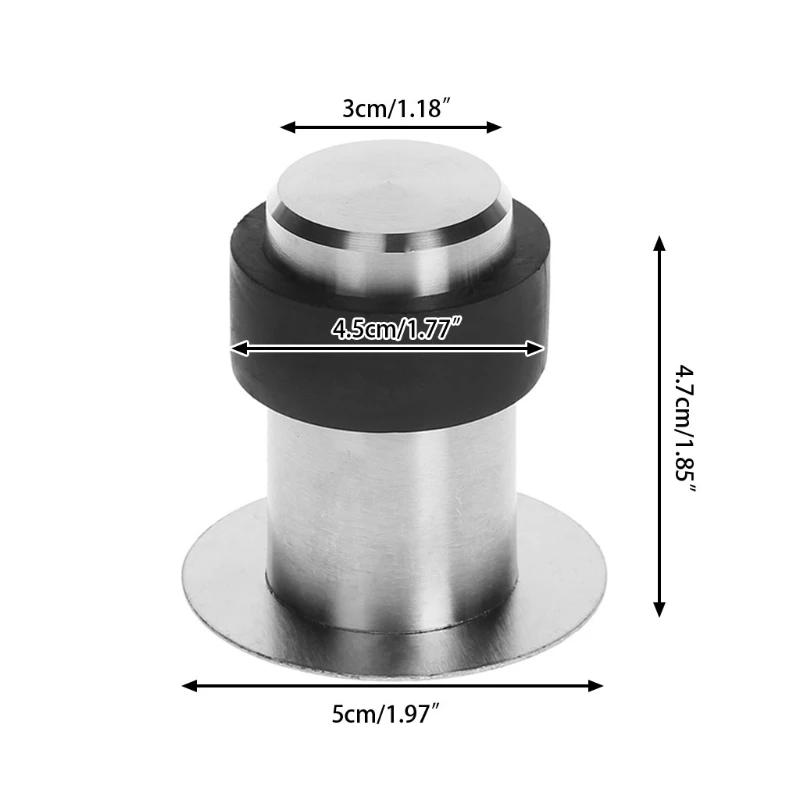 

P15D Door Stops Anti-Collision Stainless Steel Rubber Stopper Round Floor Mounted New