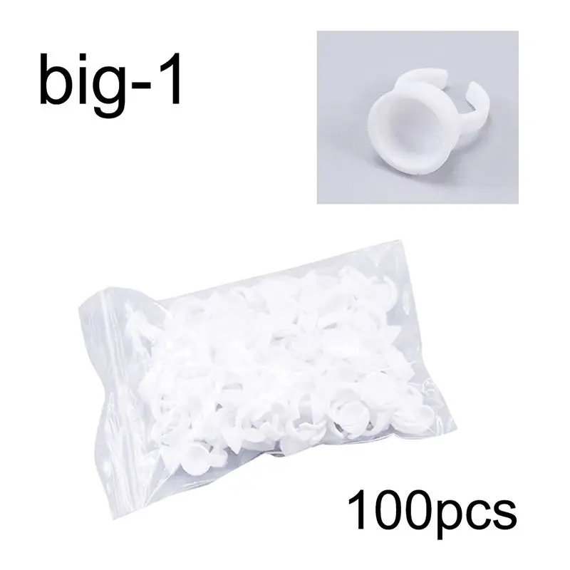 100pcs Eyelashes Extension Adhesive Glue Holder Palette Disposal Tattoo Pigment Holder Ring With Grid Makeup Cosmrtics Tool