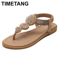 timetang summer new women shoes fashion casual outdoor beach slippers comfortable flat bottomed toe women sandals plus size