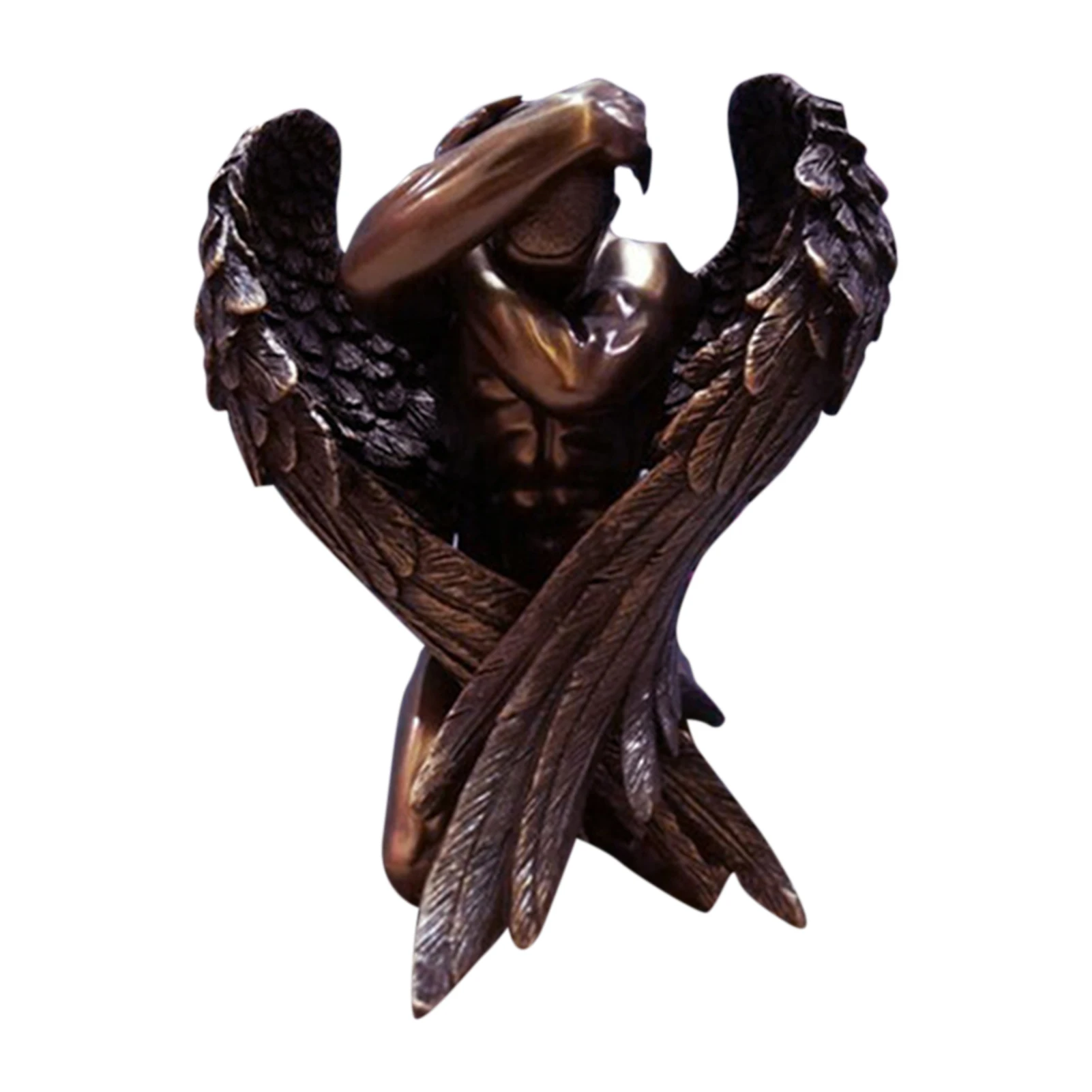 

The Fallen Angel Kneel Down Figurine Resin Ornament for Garden Home Art Decoration Accessories HR