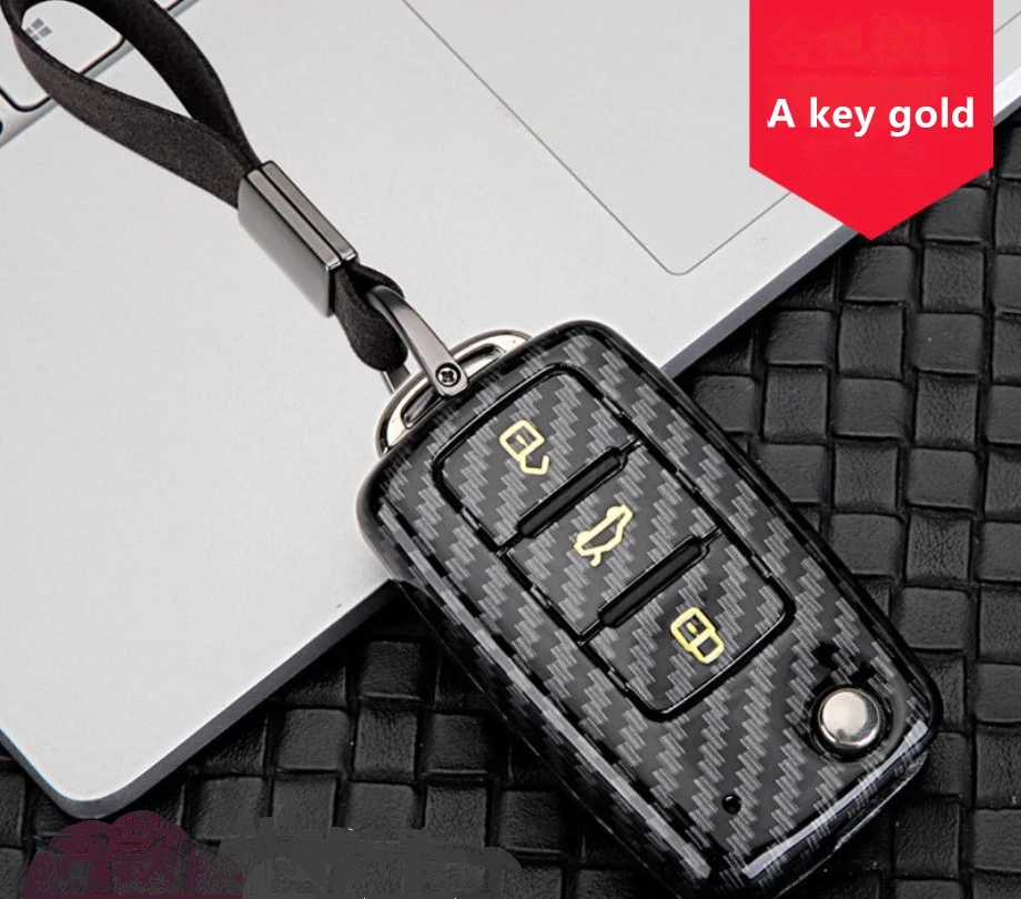 Автомобильный чехол для ключей из углеродного волокна держатель Skoda Octavia A5 Kodiaq Yeti