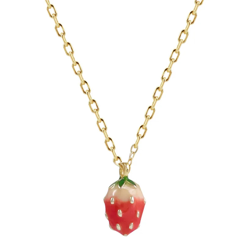 

Strawberry Necklace Simple Mori Style Fresh Clavicle Chain Necklace
