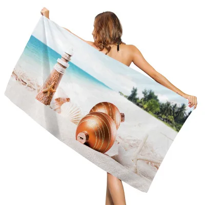 Ocean Series Creative Print Beach Towel Outdoor Quick Drying Swimming Surf Water Sport Yoga Mat Chair Cover Blanket | Спорт и
