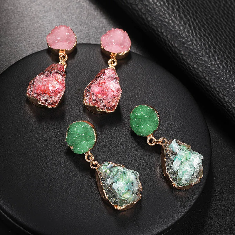 Женские модные серьги с кристаллами капли геометрические корейские Boho Handmad