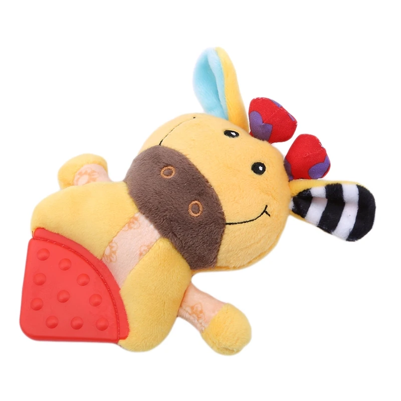 

Plush Rattle Stuffed Toy Baby Infant Hand Grasp Teethers Cute Animal Handbell Ring Newborns Early Development Boys Girls