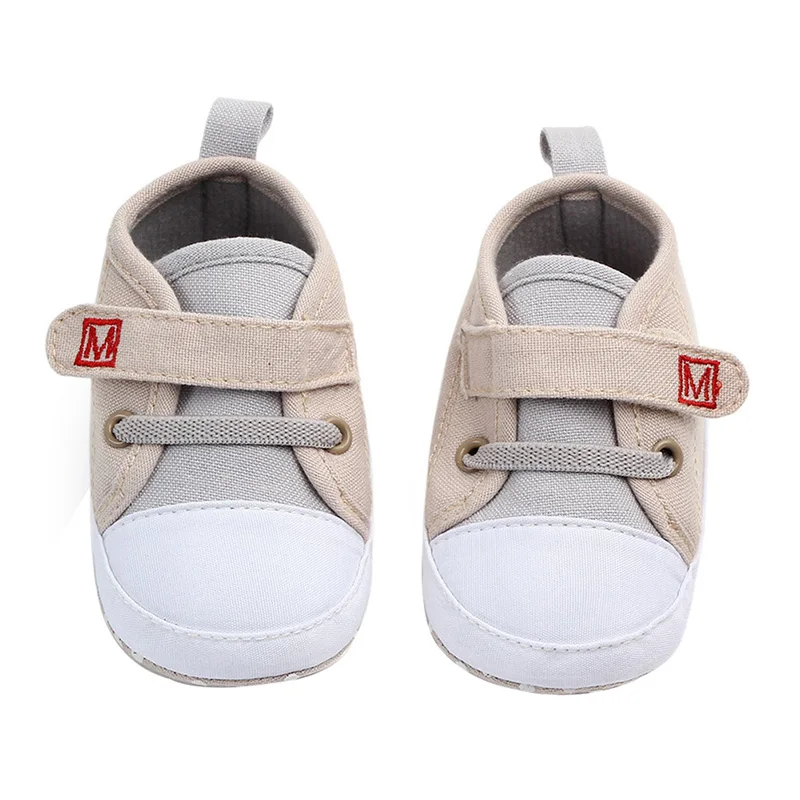 

Spring Baby Boy Shoes Cotton Solid Newborn First Walkers Soft Soled Non-slip Footwear Baby Shoes For Boys 0-12M