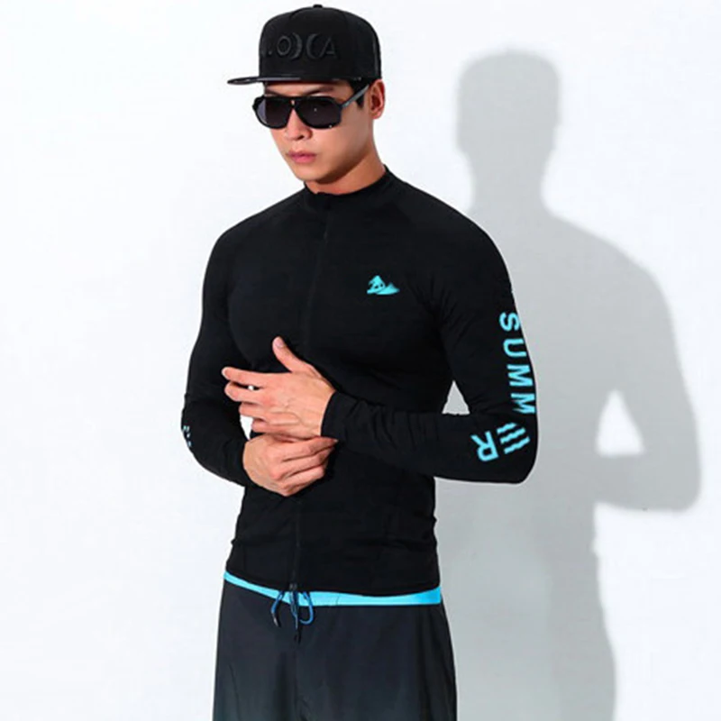 Купальник Rashguard мужской с длинным рукавом быстросохнущая Футболка для плавания и