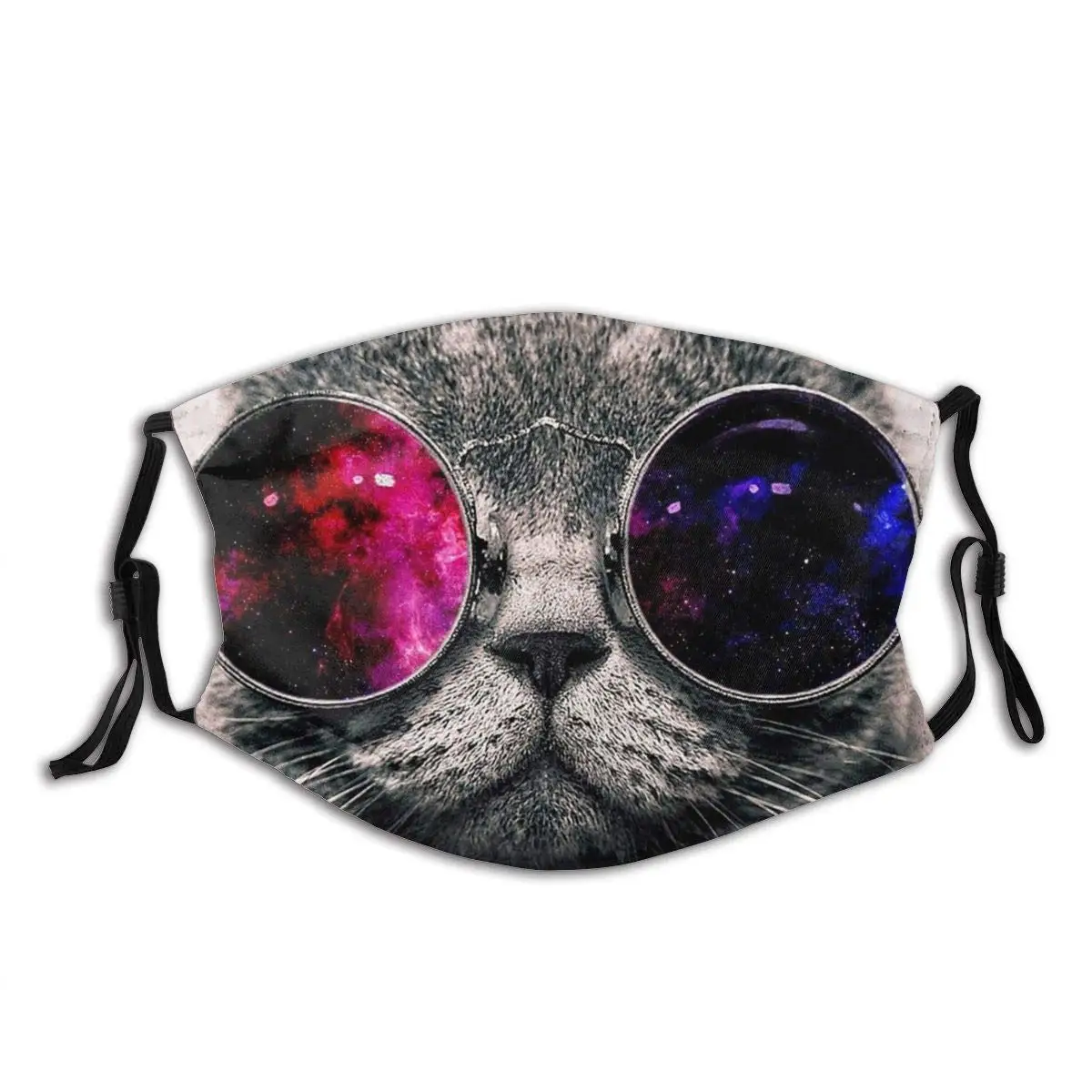 

Cool Personality Cat Kitty Patterned Cloth Face Mask With Filter Pocket Washable Face Bandanas Balaclava Breathable Print