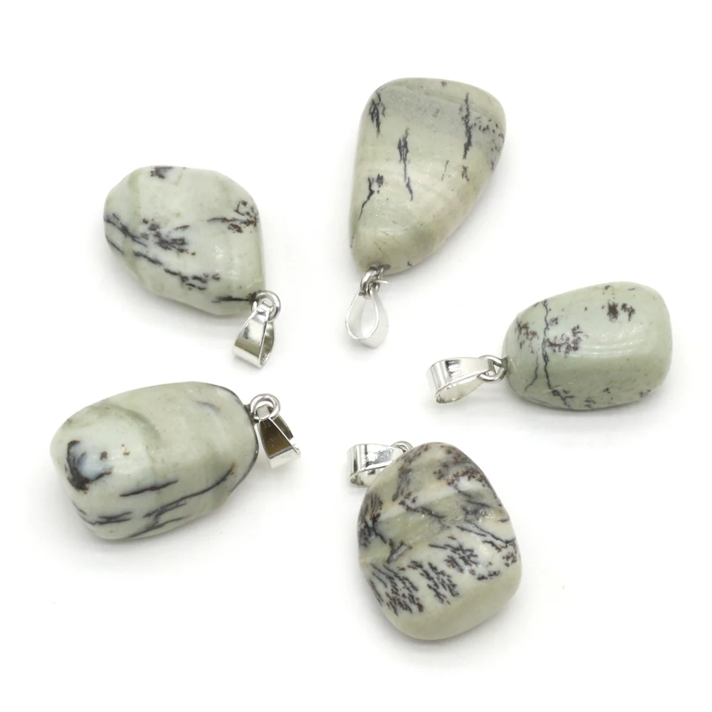 

Natural Irregular Stone Pendants Polished Dendritic Agate Stone Necklace Accessories for Jewelry Making Bracelet Crystal Charms