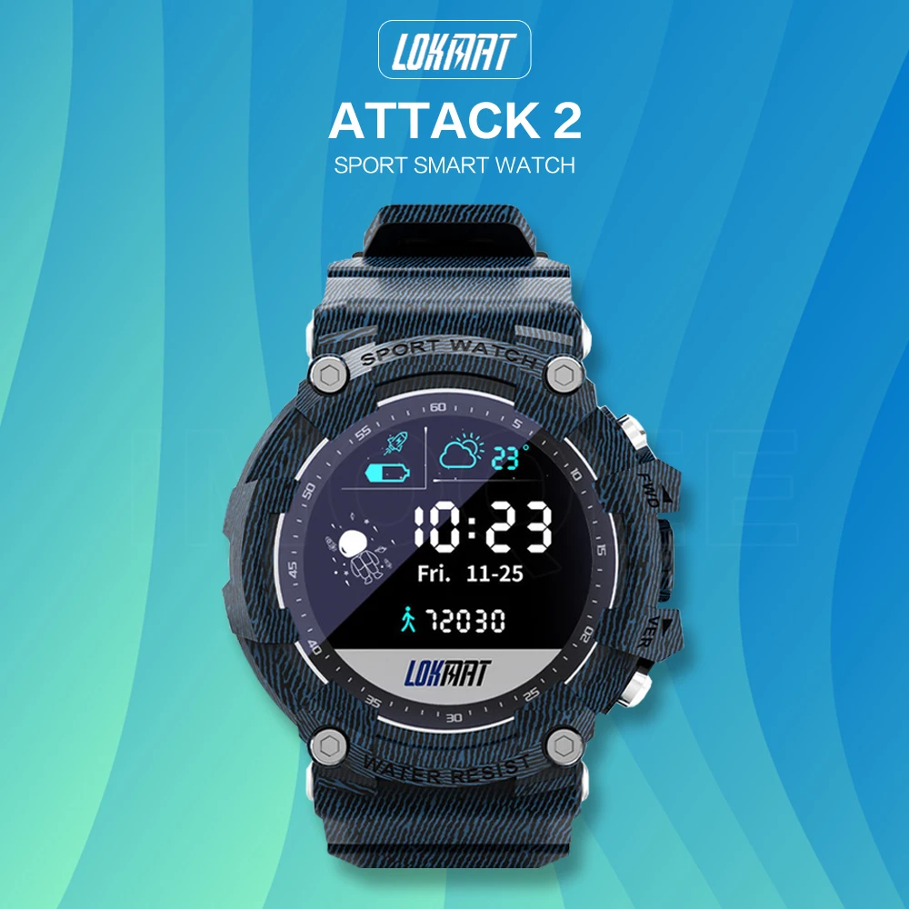 Новинка 2021 спортивные Смарт-часы LOKMAT ATTACK 2 водонепроницаемый фитнес-трекер IP68