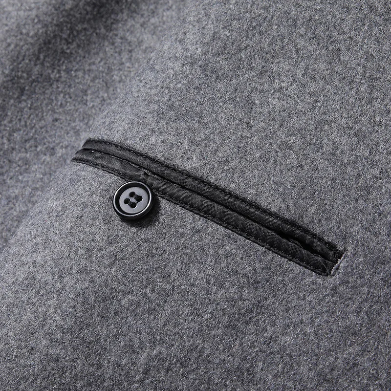 Однотонный деловой мужской блейзер однотонный свободный черный твидовый