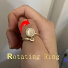Вращающиеся циркониевые опаловые кольца для женщин, антистрессовые кольца, антистрессовые кольца, спиннер, регулируемое открытое кольцо, вращающееся кольцо, винтажные ювелирные изделия