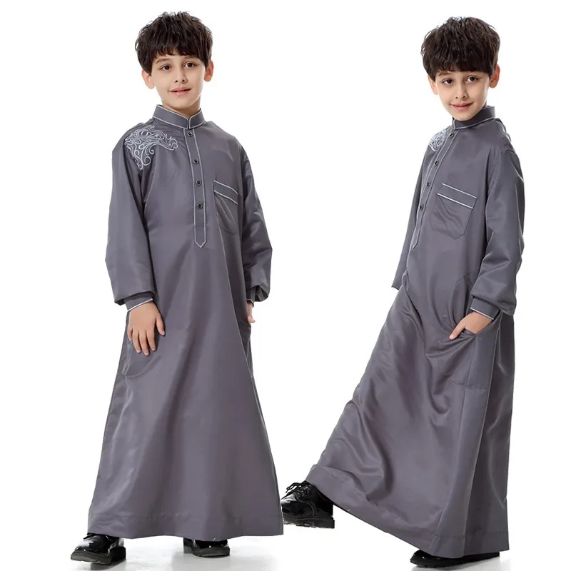 islamic arab clothing for children embroidery arab jubba thobe children robe islam pakistan abaya kaftan for kids dishdasha 2020