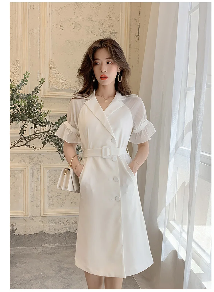 Женское винтажное платье ветровка с поясом Сетчатое подиумное выше колена