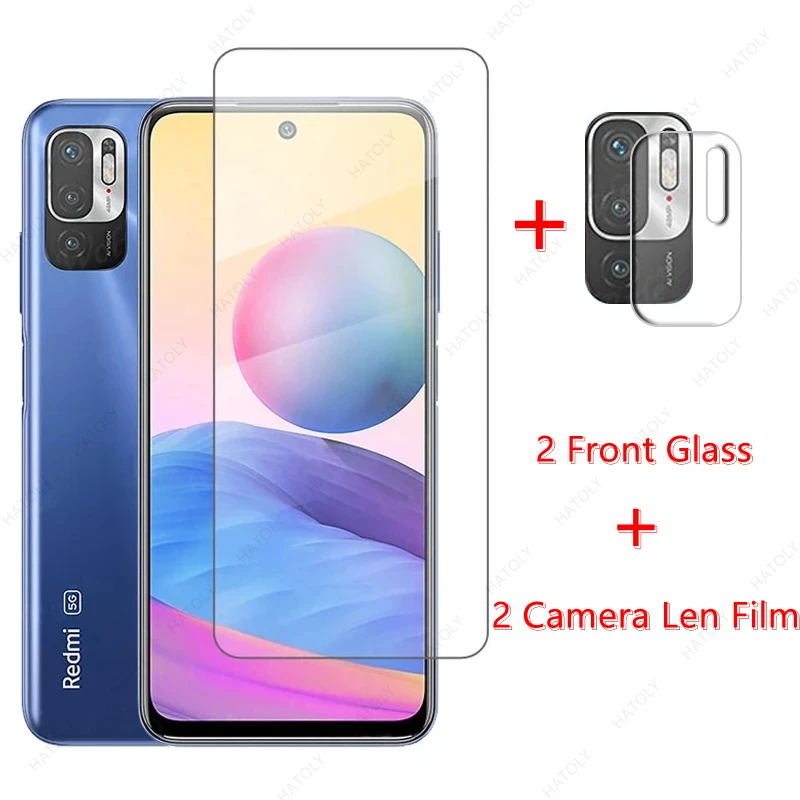 

2Pcs For Xiaomi Redmi Note 10T Tempered Glass for Xiaomi Redmi Note 10T 10 5G Pro 4G Glass Film Screen Protector Camera Len Film