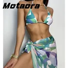 Бразильские сексуальные стринги, бикини, летний купальный костюм на шнуровке, Пляжная купальная одежда, женский купальник из трех предметов, женское бикини пуш-ап