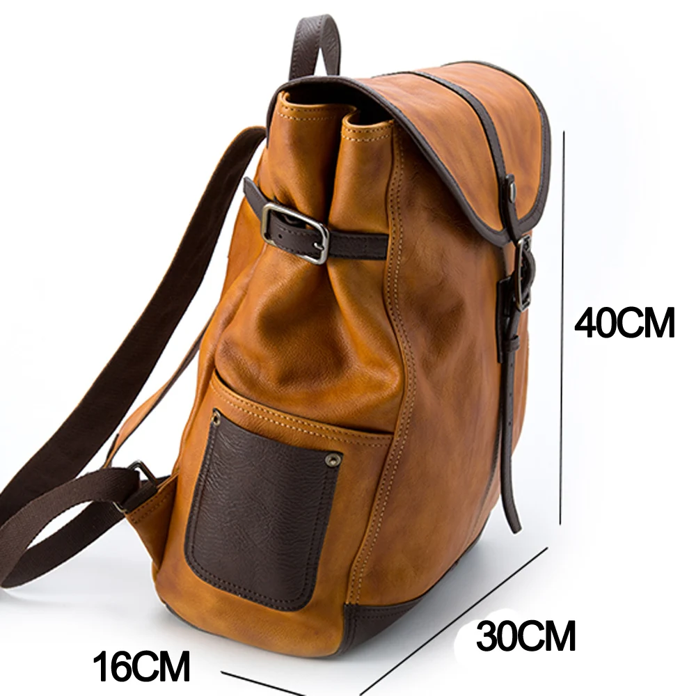 AETOO Original new retro backpack men's trend hand-washed vegetable tanned leather computer travel | Багаж и сумки