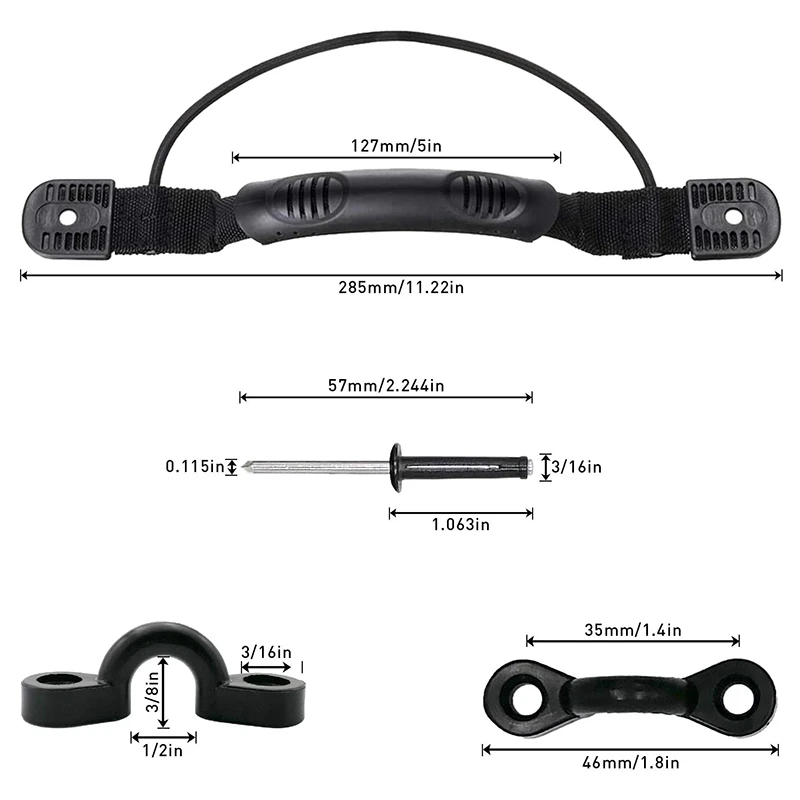 

Kayak Carry Handle 2 Pack Canoe Boat Side Mount Carry Handles Replacement Accessories,for Outdoor Drift Kayaks