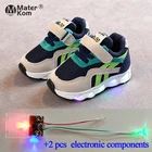 Детские кроссовки со светодиодной подсветкой, размеры 21-30, для мальчиков и девочек, обувь с люминесцентной подошвой, запасные фонари
