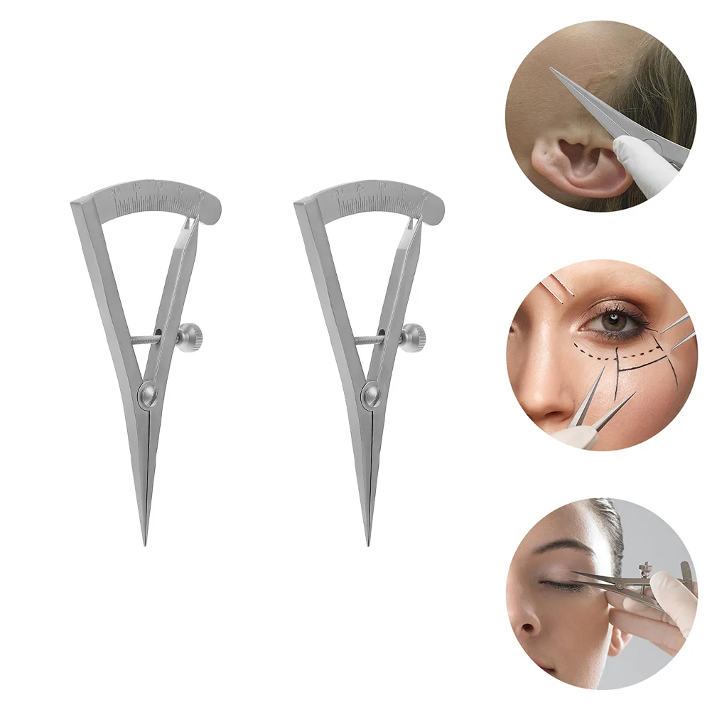 

2pcs Positioning Designer Eye Measuring Ruler Stainless Steel Eye Measurement Gauge