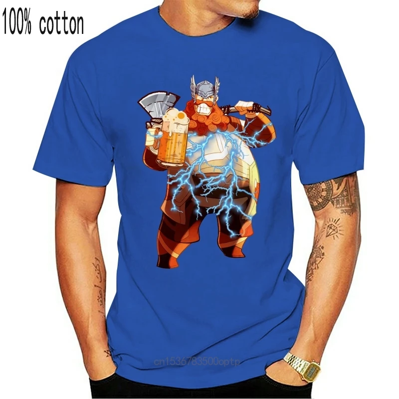 

New Fat-Thor Funny End Shirts Beer Drinking Drunk Game Axe T Shirt Cotton Loose Short Sleeve Mens T-Shirt Male Hipster Tops