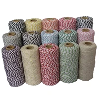 100pcslot cotton bakers twine 12ply thick 100mspool divine twinecotton cords used in gift packing 25 kins color choose