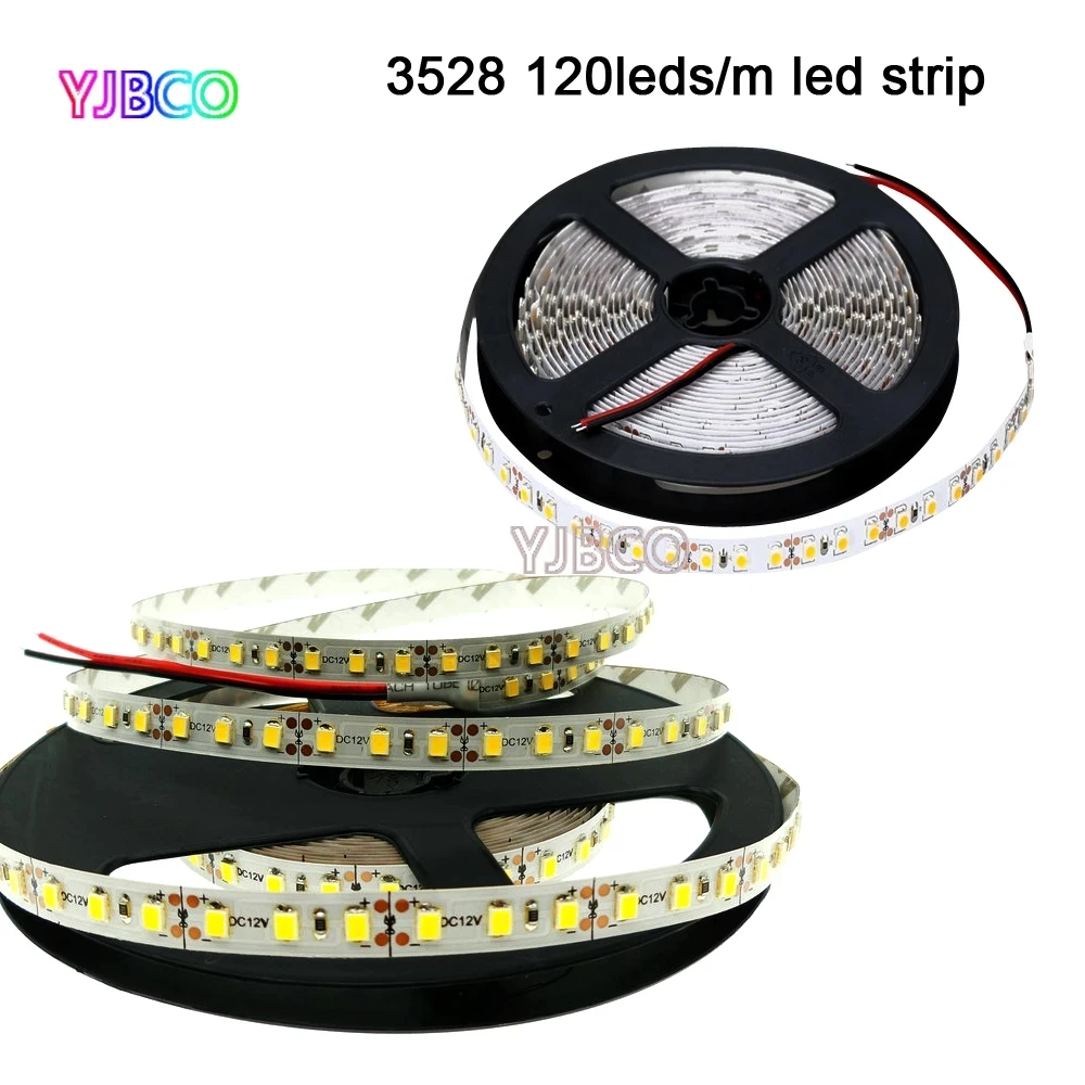 5 м/рулон SMD 3528 120 светодиодный s/m светодиодная лента освещения DC12V белый/теплый
