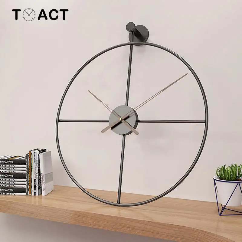 Большие металлические настенные часы 3D в скандинавском стиле на стену кофе