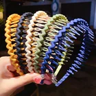 Простой головной убор однотонная резиновая расческа для волос Нескользящая повязка на голову ободок для волос ободок с зубцами аксессуары для волос для женщин