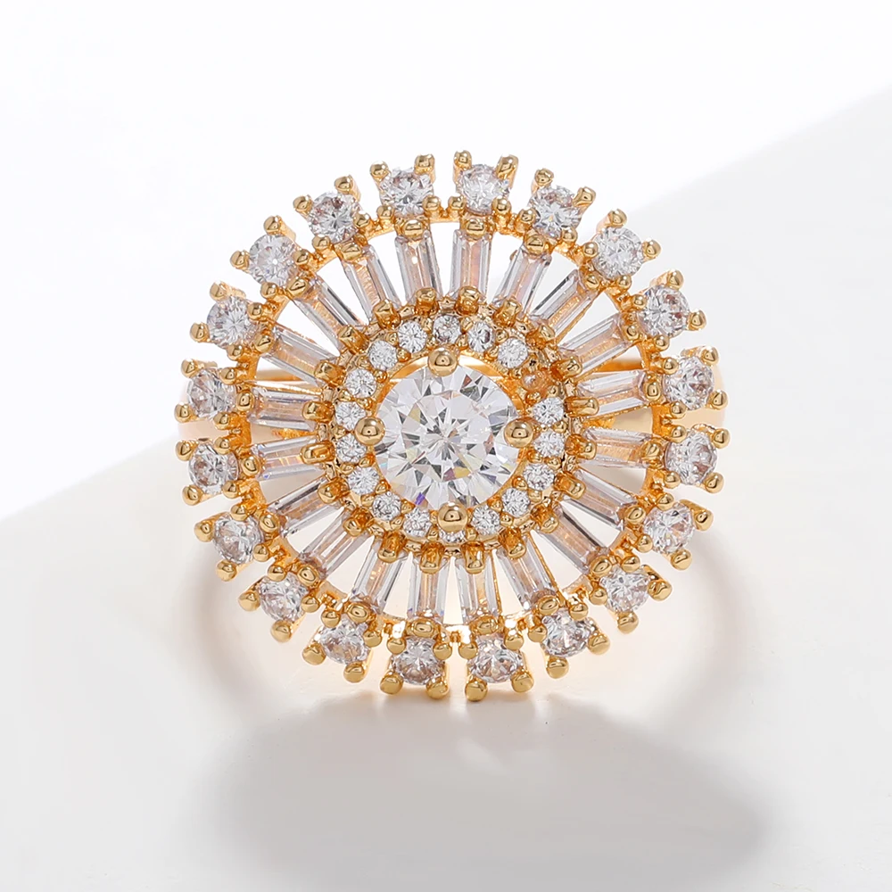 Роскошные кольца LUALA из фианита с геометрическим рисунком Женское Обручальное