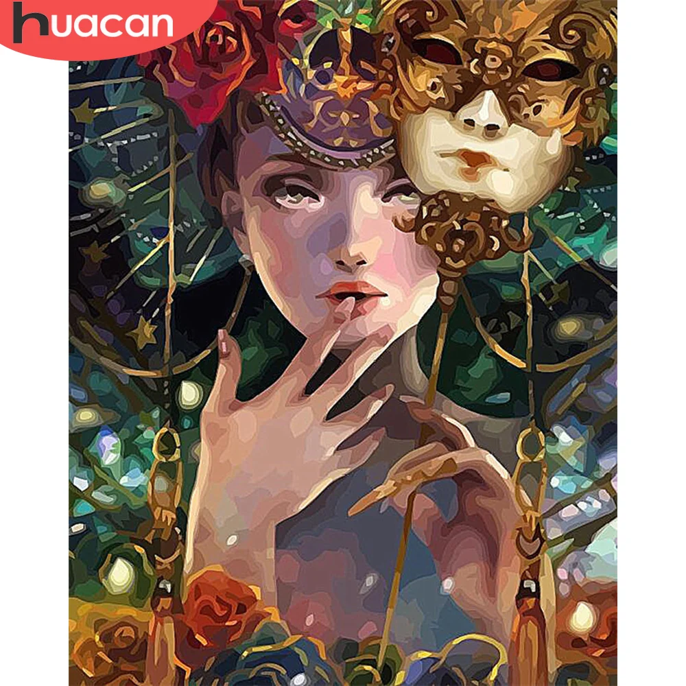 

HUACAN Paint By Numbers Girl DIY Coloring By Number Portrait Kits Drawing On Canvas Hand Painted Painting Art Gift Home Decor