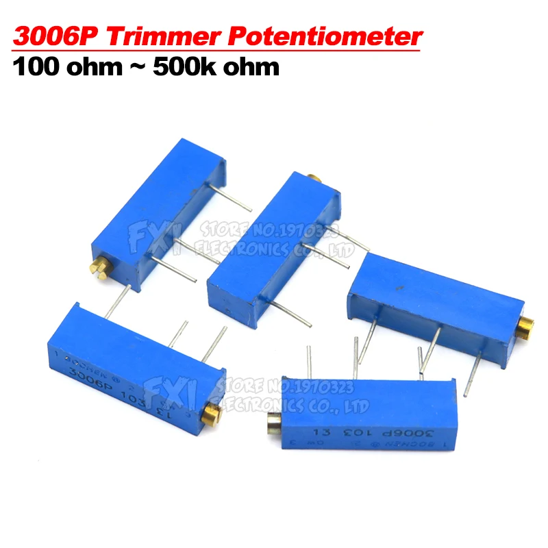 

10PCS 3006P 100 ohm ~ 500K ohm Trimmer Potentiometer fdkjgecf Resistor 1K 2K 5K 10K 20K 50K 100K 200K 500K 1M 100R 200R 500R