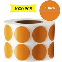 1 inch code stickers adhesive orange dots labels writable and printable thermal transfer labels 500 pieces