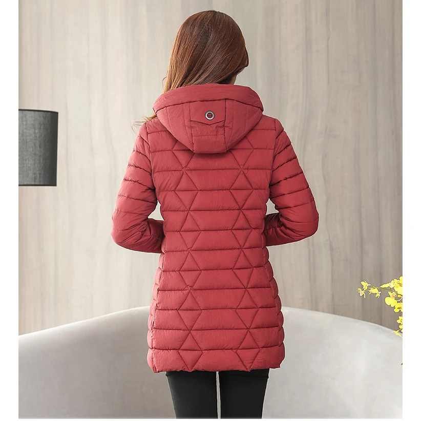 Женская парка с капюшоном черная винно-красная армейская зеленая куртка модель