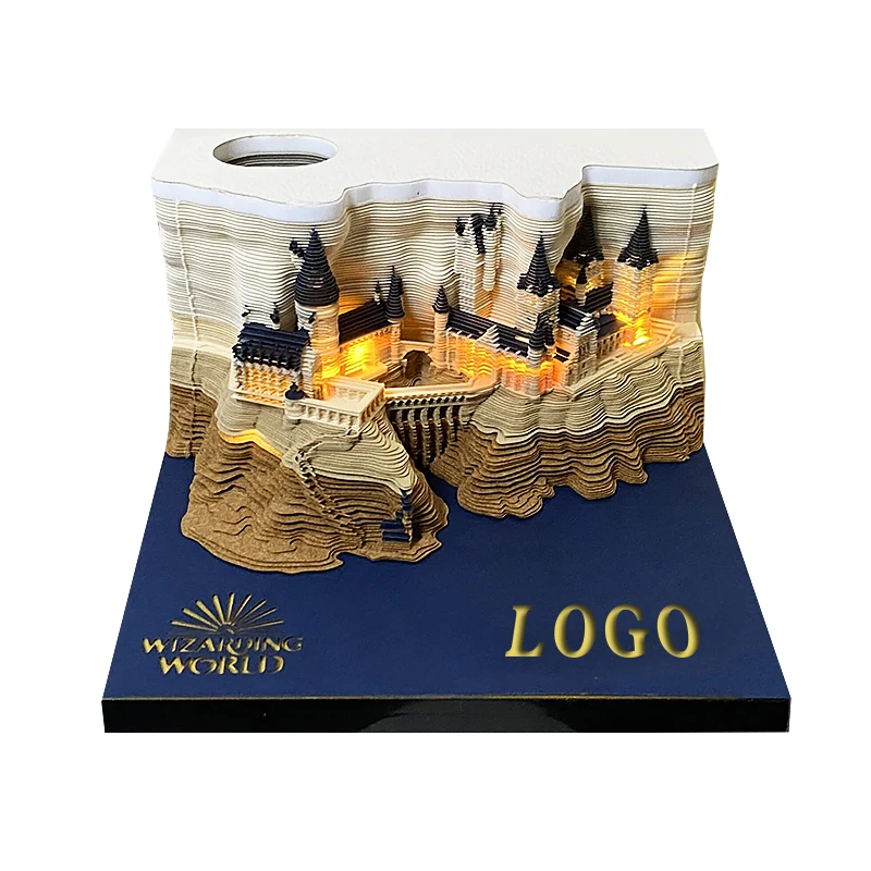 Bloc de notas con calendario, Bloc de notas con corte l&aacute;ser para regalo de fiesta de cumplea&ntilde;os y Navidad, 157 hojas, 3D Bloc de notas, bloque de papel, cubos de notas con caja de venta al por menor-1