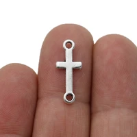 jakongo antique silver plated cross jesus connector for jewelry making bracelet diy accessories 8x20mm 20pcs