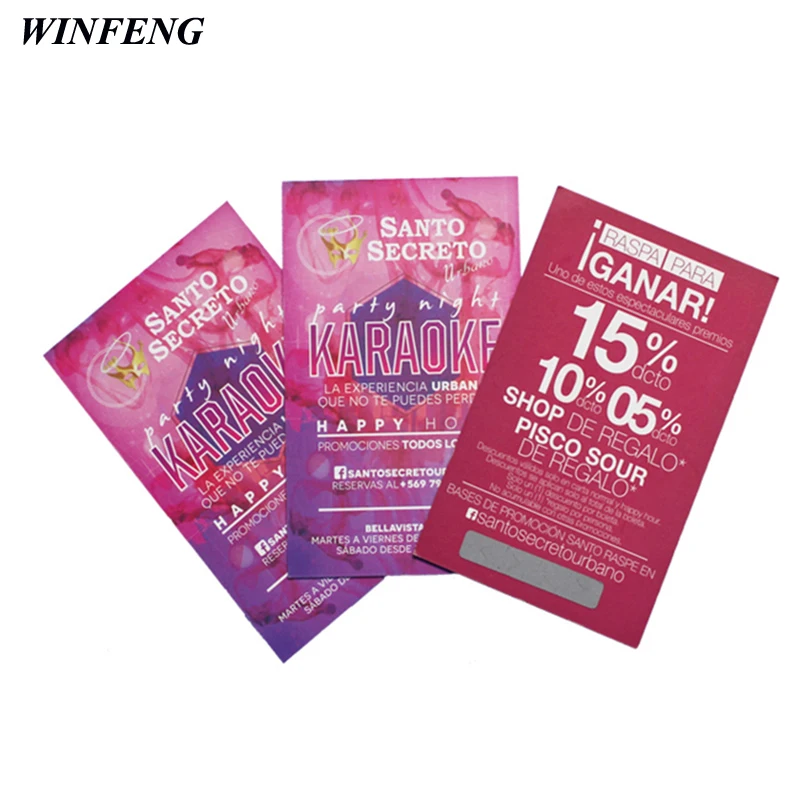 5000 шт./лот CMYK полноцветная печать 400gsm лотерея скретч бумажные карты и Win