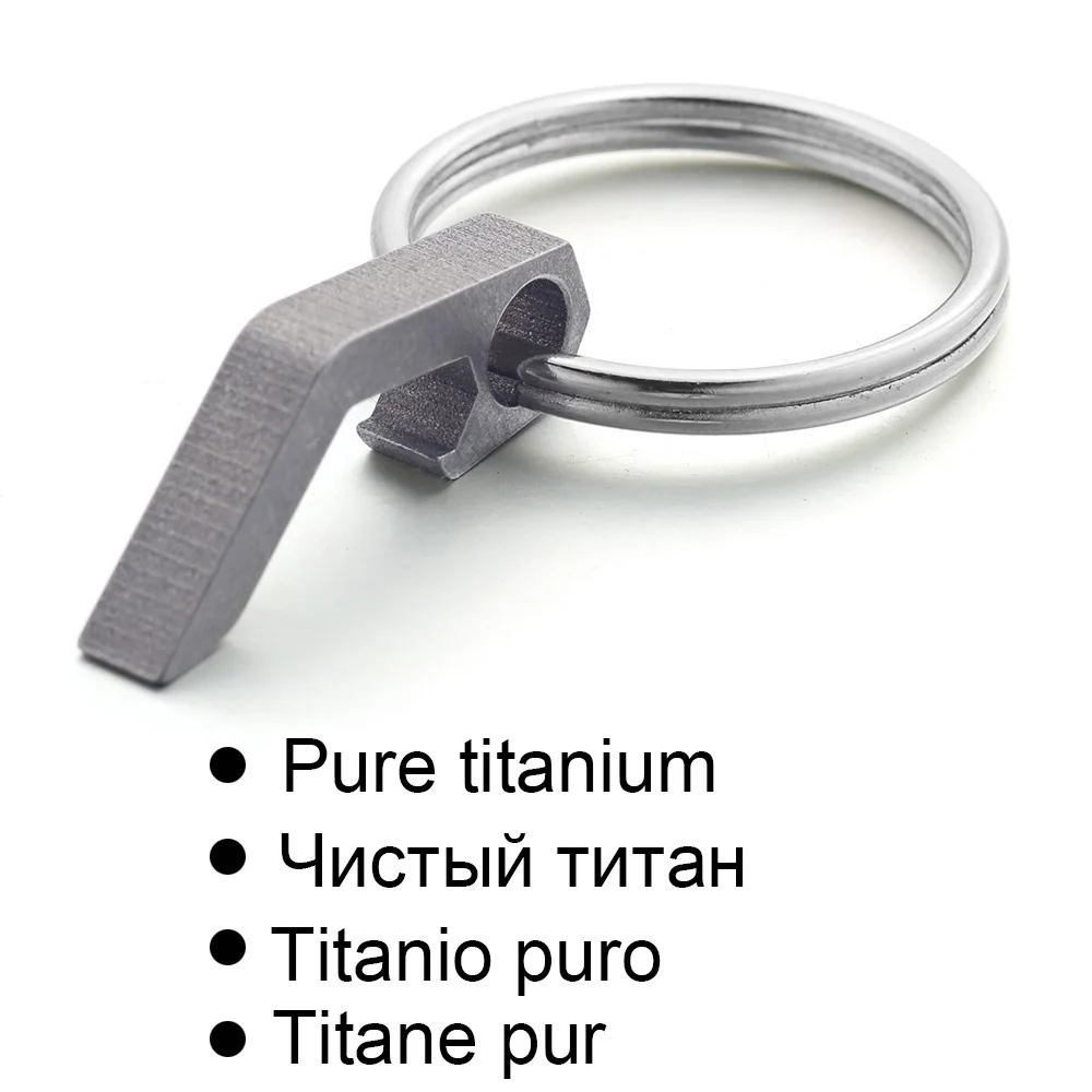 Pure titanium Чистая титановая открывашка для бутылок Брелоки мини-брелоки портативное наружное EDC Походное оборудование карманные инструменты для брелока K369 - Цвет: Pure titanium
