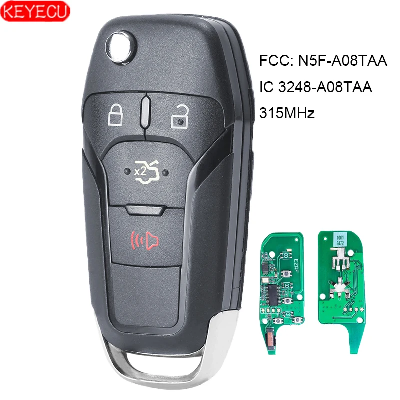 

Брелок KEYECU Flip Remote Key Fob 315 МГц для Ford Fusion 2013 - 2015 164-R7986 FCC ID:N5F-A08TAA