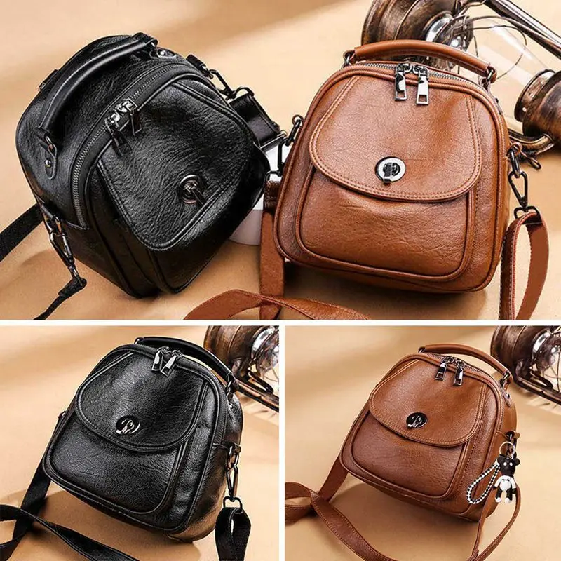 

Multifunctional Female Bag Vintage Multipurpose Leather Backpacks Women Messenger Shoulder Bag Women Handbag Crossbody Bags Tote