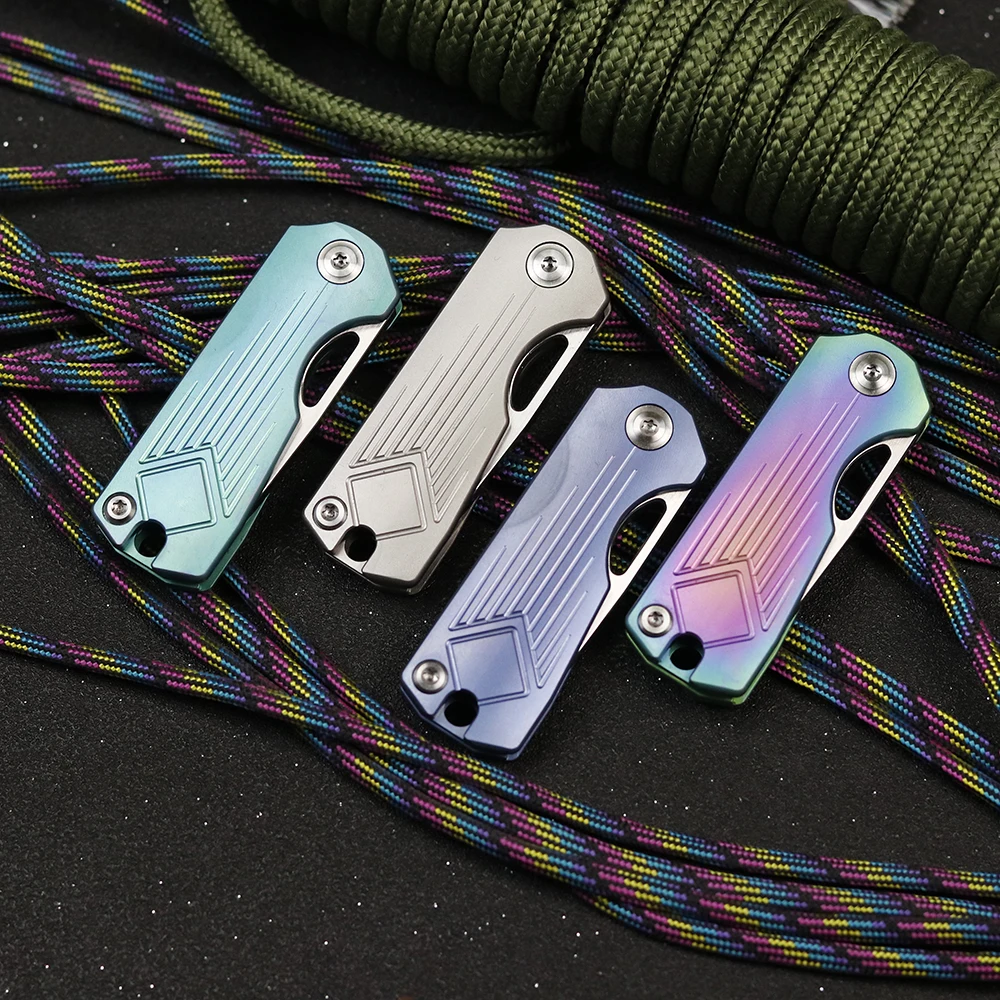 CH 003 жаба мини брелок складной нож AUS8 лезвие шариковый подшипник TC4 титановая