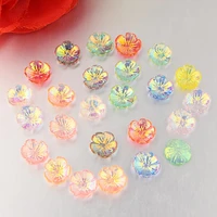 boliao 30pcs 11mm rose flower shiny resin flat back ab color glue on bagsclothes home accessories decoration r375