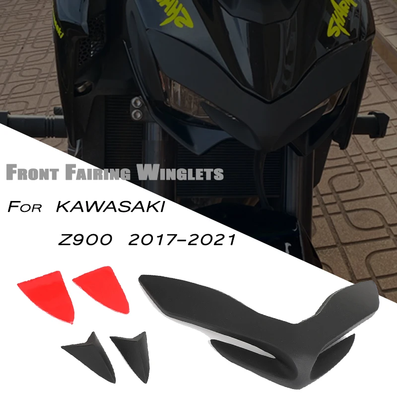 MKLIGHTECH For KAWASAKI Z900 Z 900 2017-2019 Front Fairing Aerodynamic Winglets Front Beak Nose Cone Extension Cover Extender