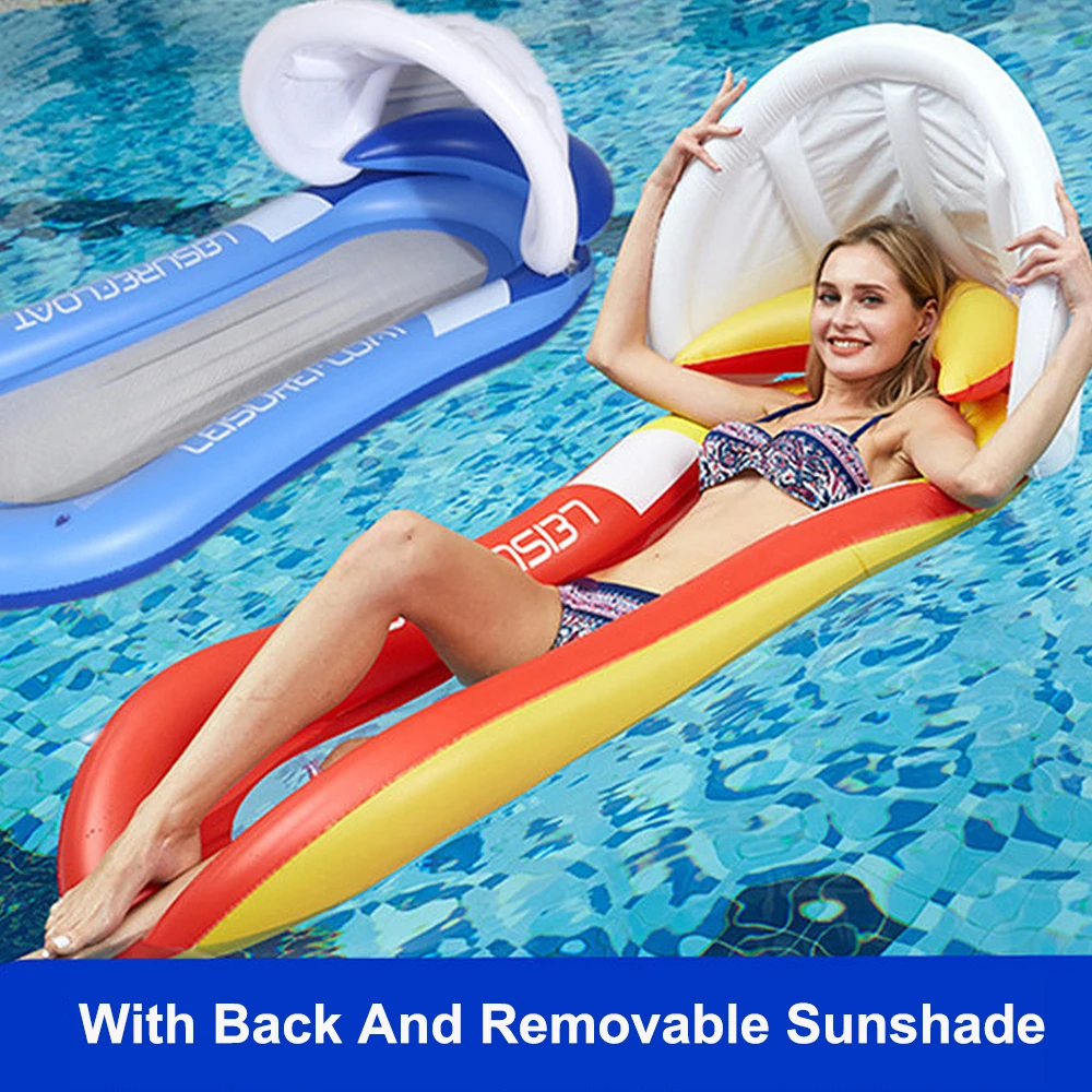 Матрас для плавания, Плавающий Матрас, летняя игрушка, надувной гамак для бассейна, матрас для взрослых, навес от солнца, плавающая кровать