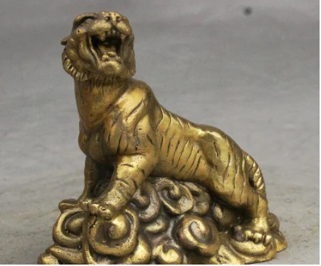 Китайский латунный по феншуй свирепость Зодиак тигр статуя животного