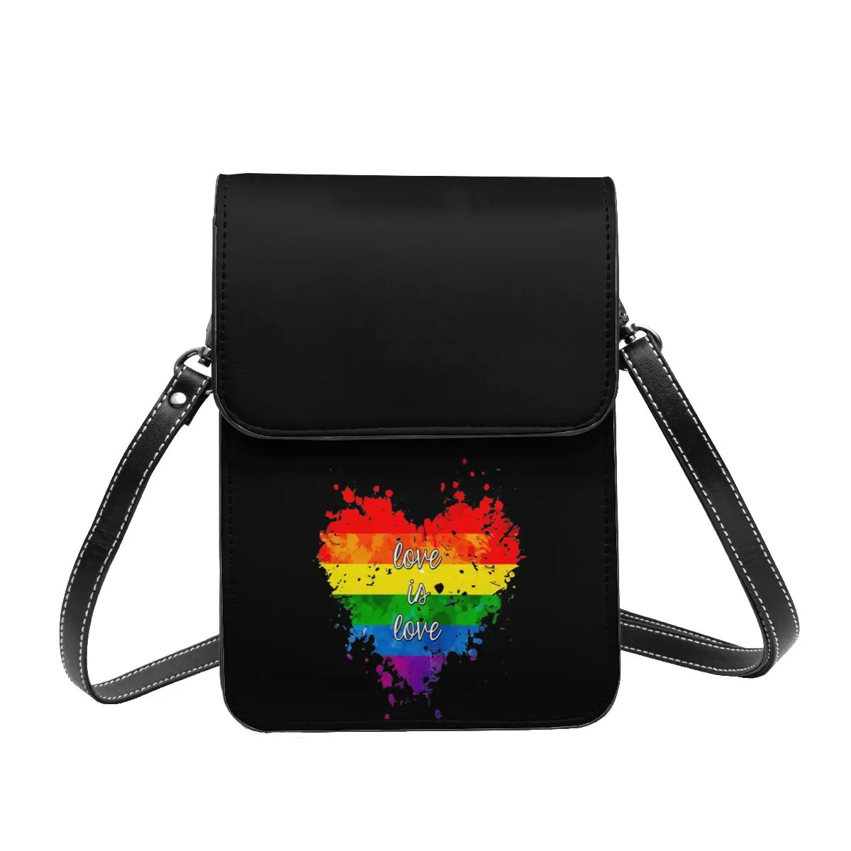

Женская кожаная сумка на плечо Love Is Love Hearts