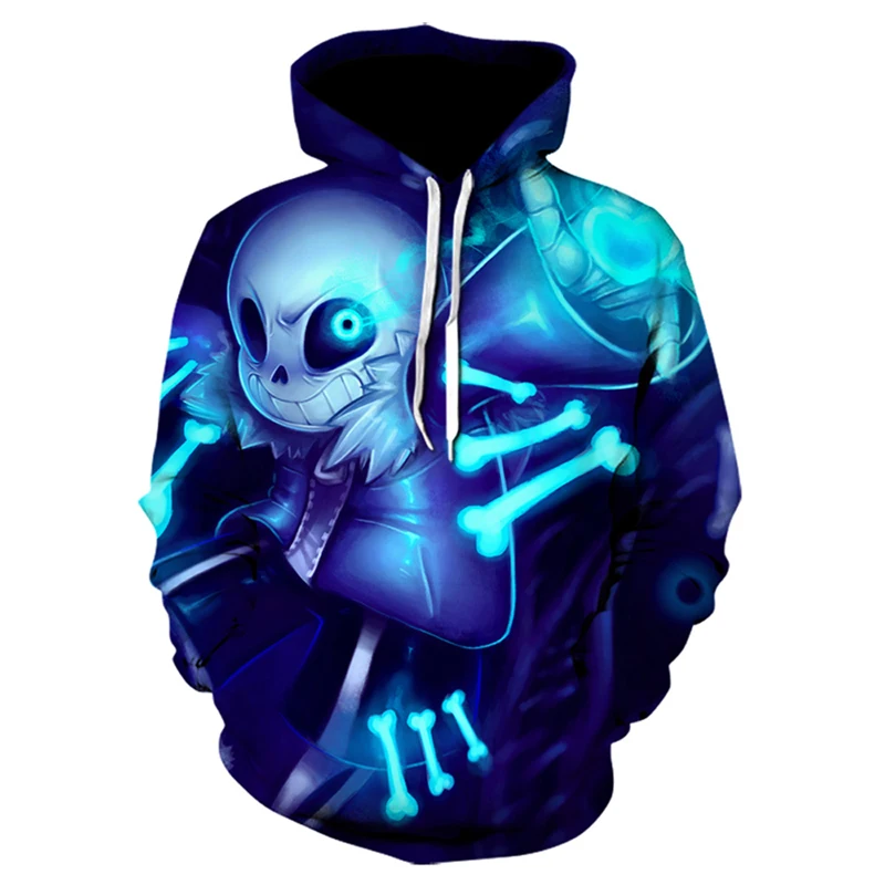 

3d hoodie sweater men's skull print hip-hop pullover hooded sweater 2021 fall/winter jacket